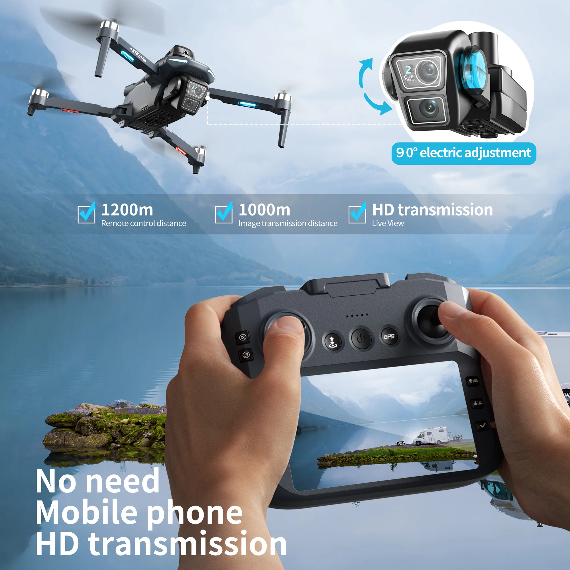 Originele XT606 MAX GPS Drone  - Interior Design Game recensie en prijs